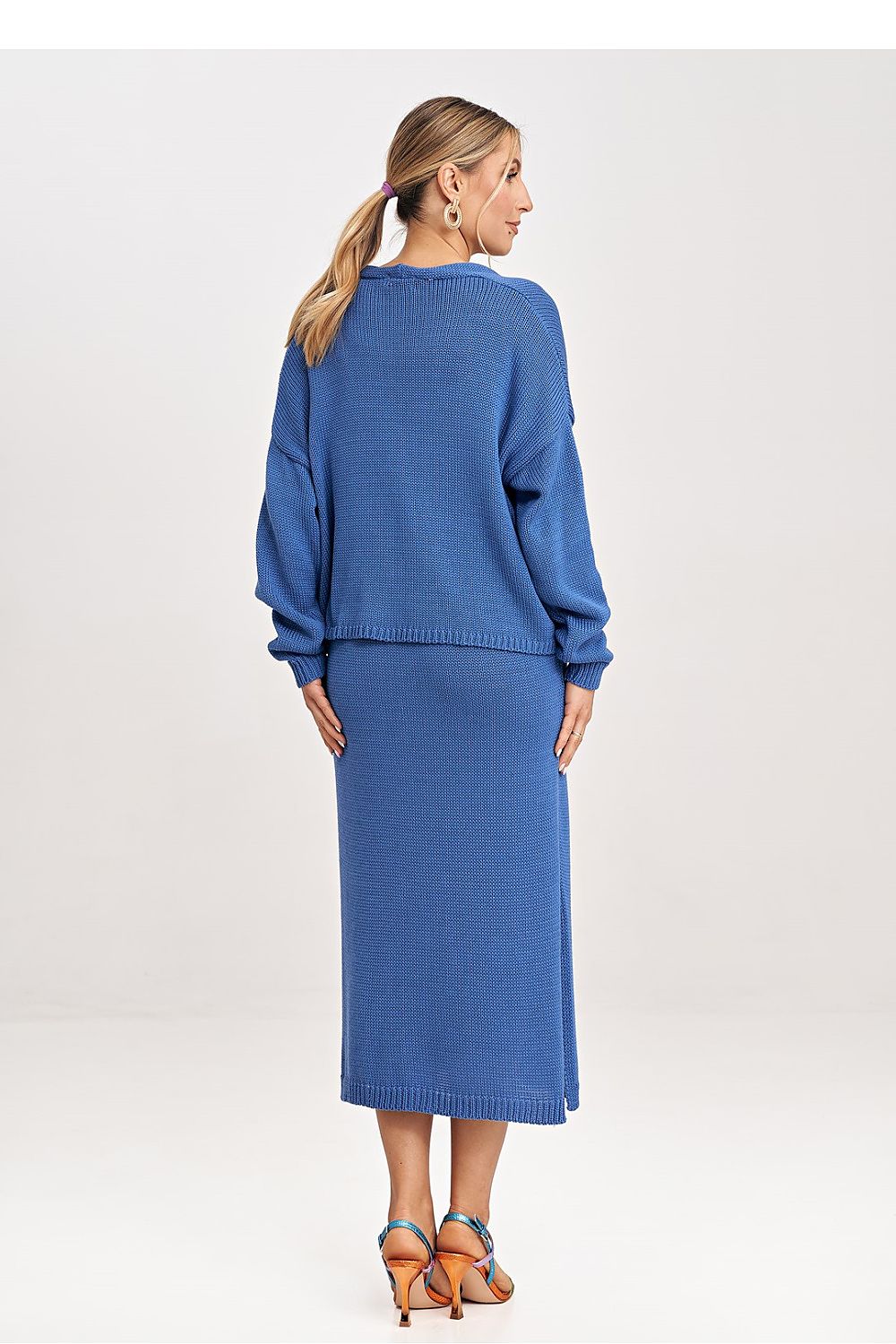 Anibe Lifestyle - Stickad klänning med bolero och rosettdetalj