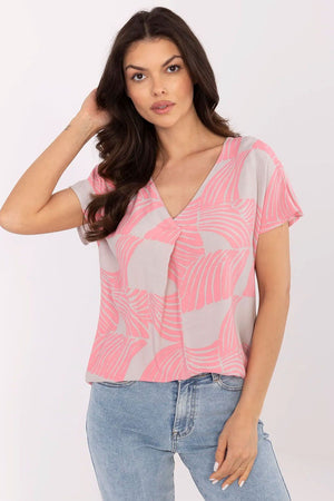 Anibe Lifestyle - Blus i viskos med V-ringning