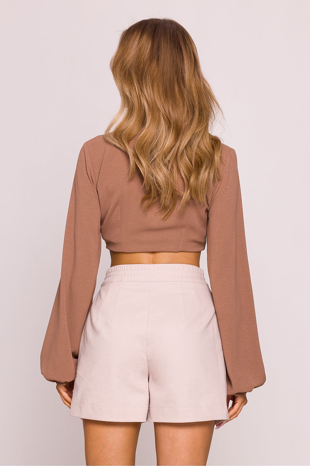 Anibe Lifestyle - High waist-shorts med veck och sidofickor