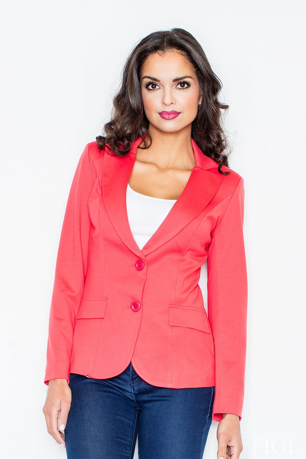 Anibe Lifestyle - Figurbetonande blazer med slag och knappar