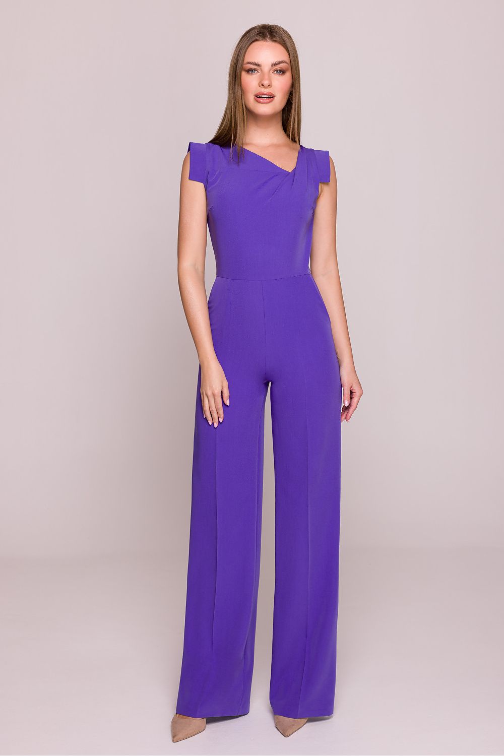 Anibe Lifestyle - Byxdress i satin med asymmetrisk ringning