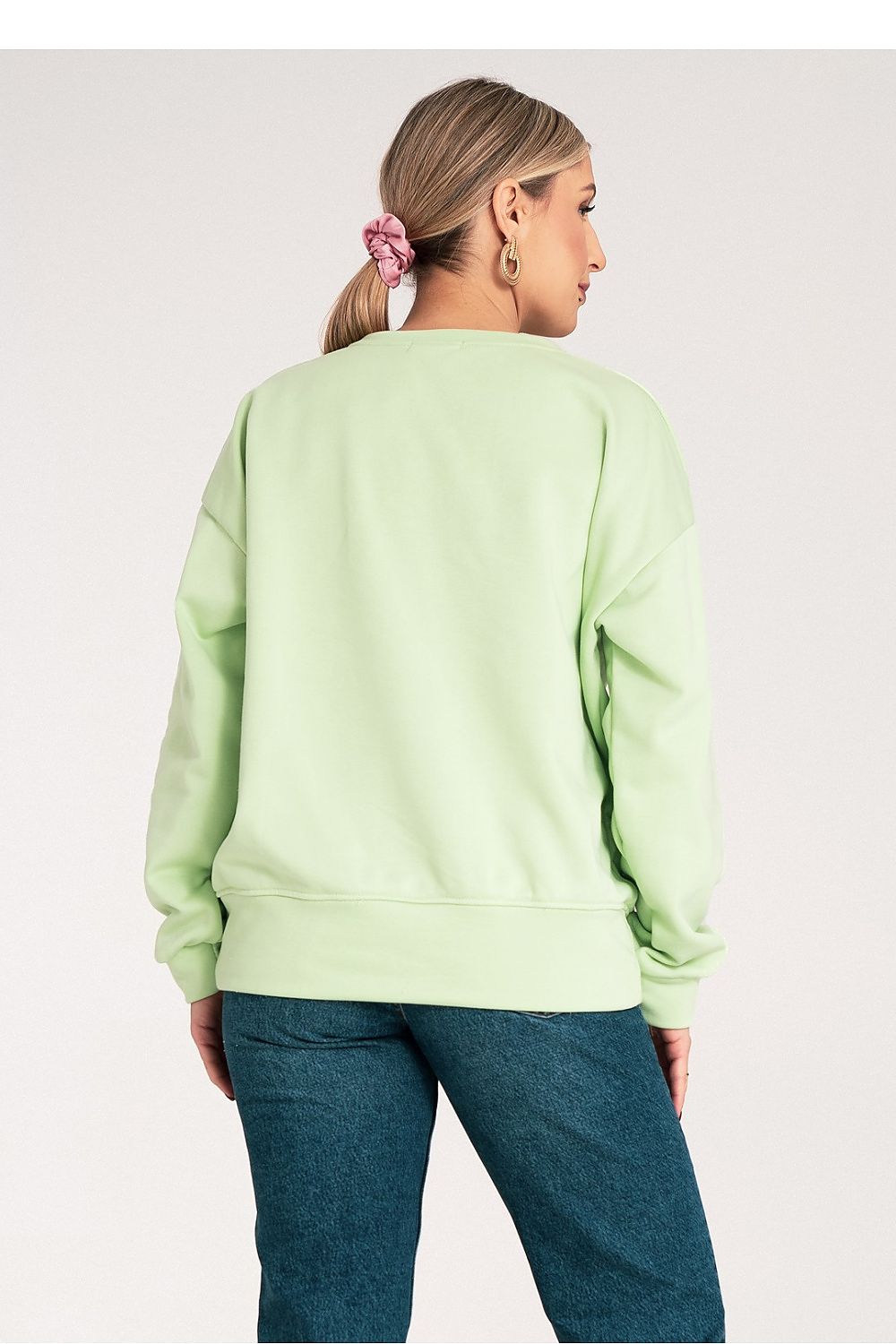 Anibe Lifestyle - Sweatshirt med brodyr och ribbade manschetter