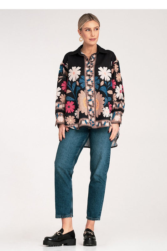 Anibe Lifestyle - Oversize skjorta med blommigt mönster
