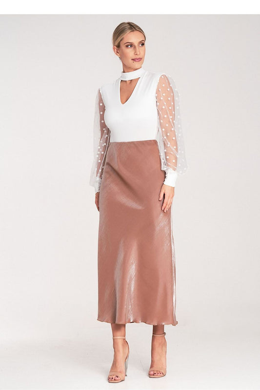 Anibe Lifestyle - Satinkjol med elastisk midja
