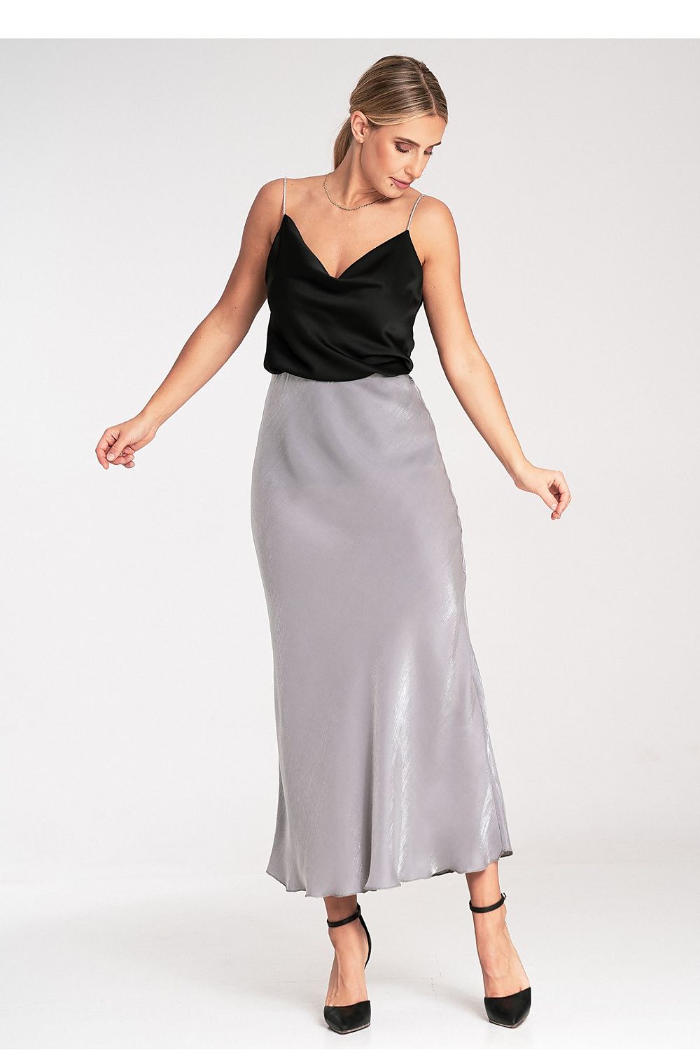 Anibe Lifestyle - Satinkjol med elastisk midja
