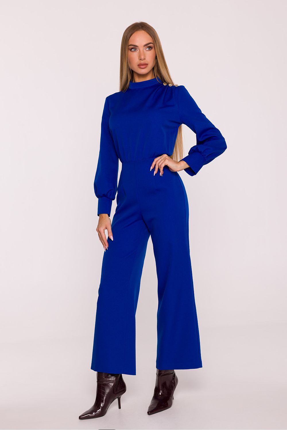 Anibe Lifestyle - Byxdress i matt polyestertyg med polokrage