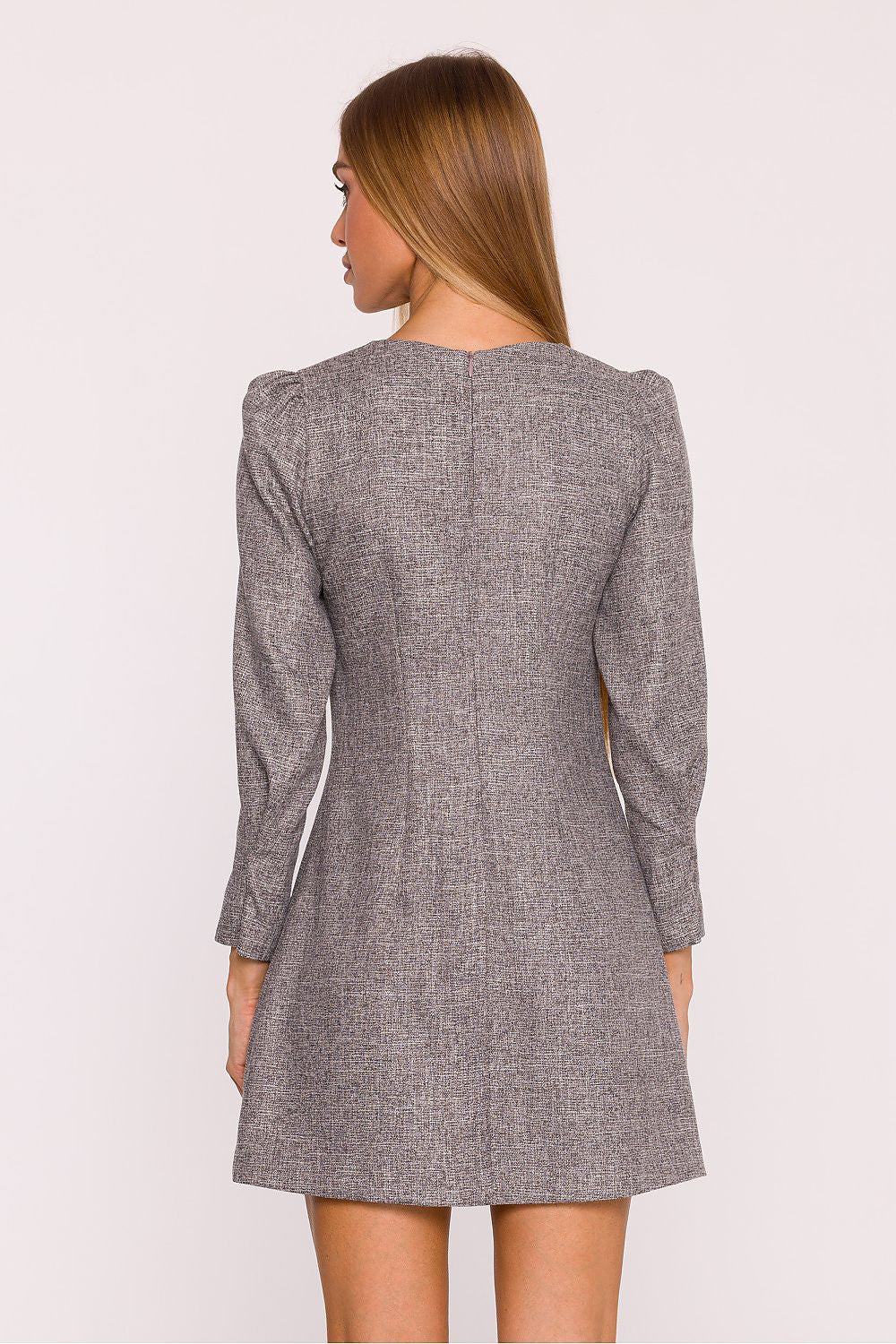 Anibe Lifestyle - Miniklänning i tweed med smyckesrosetter
