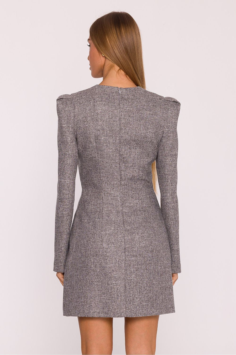 Anibe Lifestyle - Miniklänning i tweed med chiffongrosett