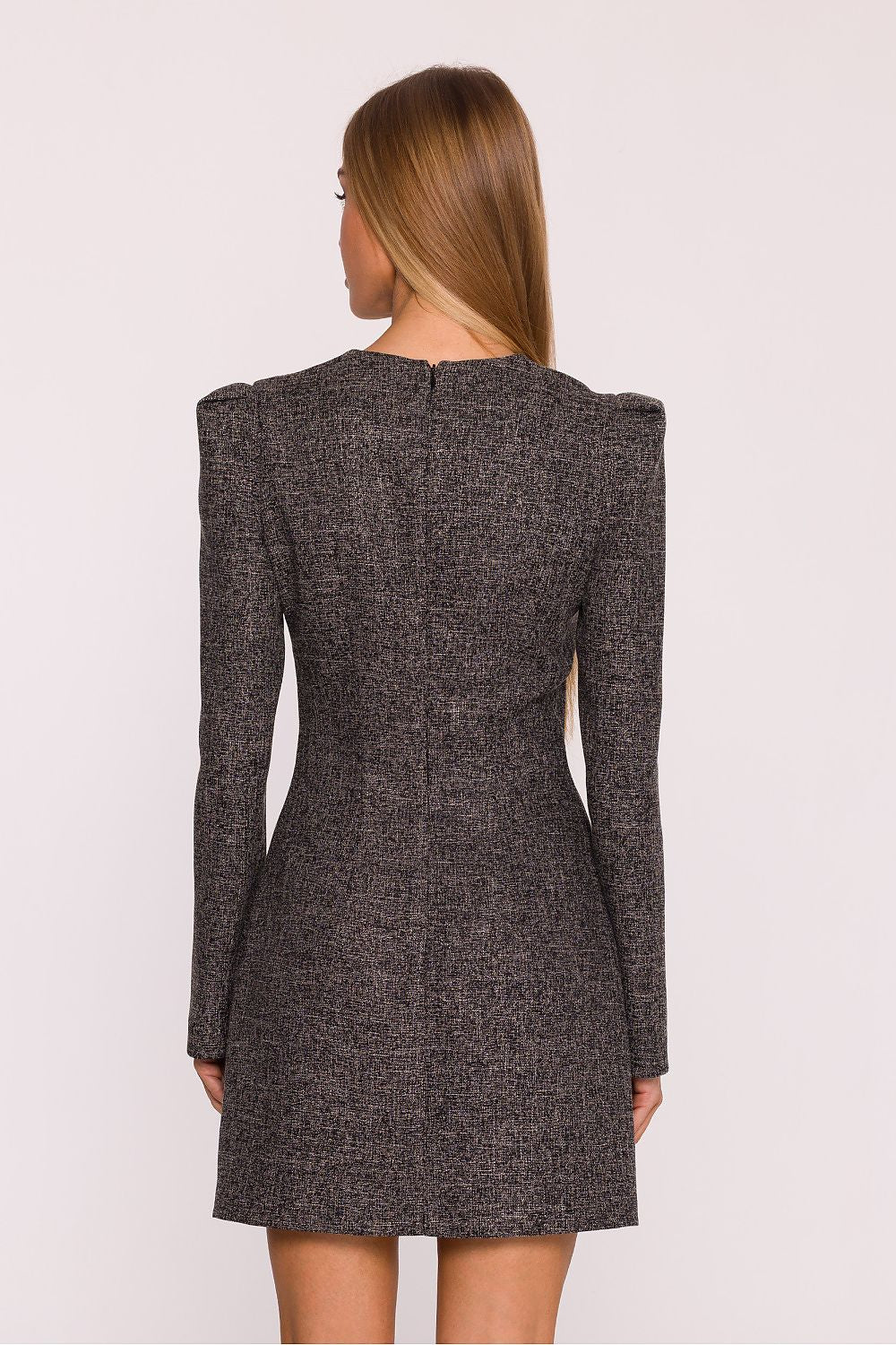 Anibe Lifestyle - Miniklänning i tweed med chiffongrosett