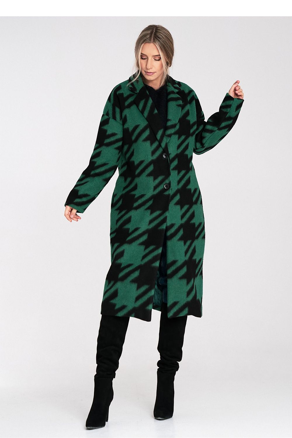 Anibe Lifestyle - Oversize kappa med pied-de-poule
