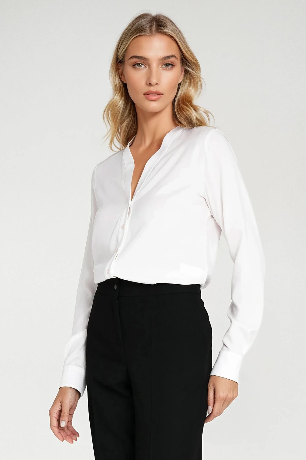 Anibe Lifestyle - Skjortblus med V-ringning