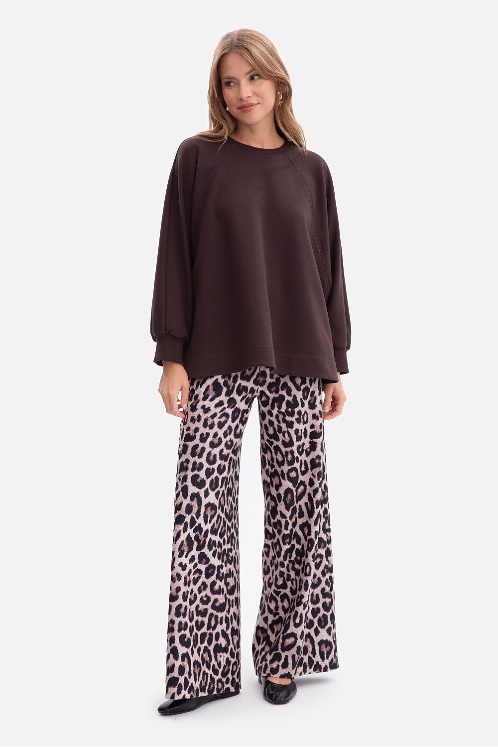 Anibe Lifestyle - Oversized sweatshirt med raglanärmar och sidoslitsar