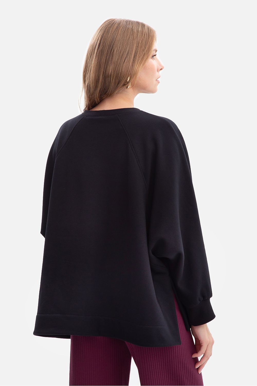 Anibe Lifestyle - Oversized sweatshirt med raglanärmar och sidoslitsar