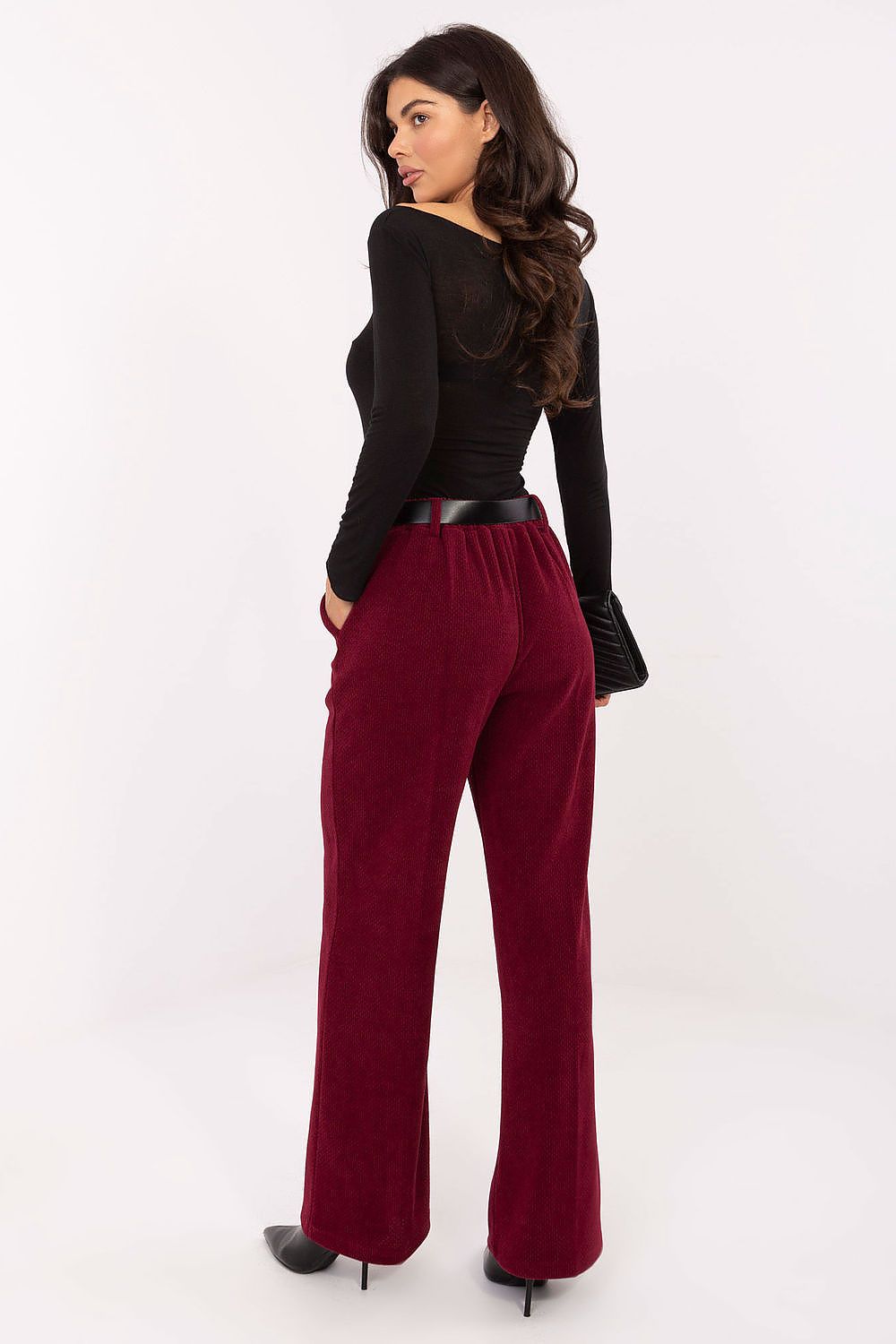 Anibe Lifestyle - Vida manchesterbyxor med high-waist och knytband