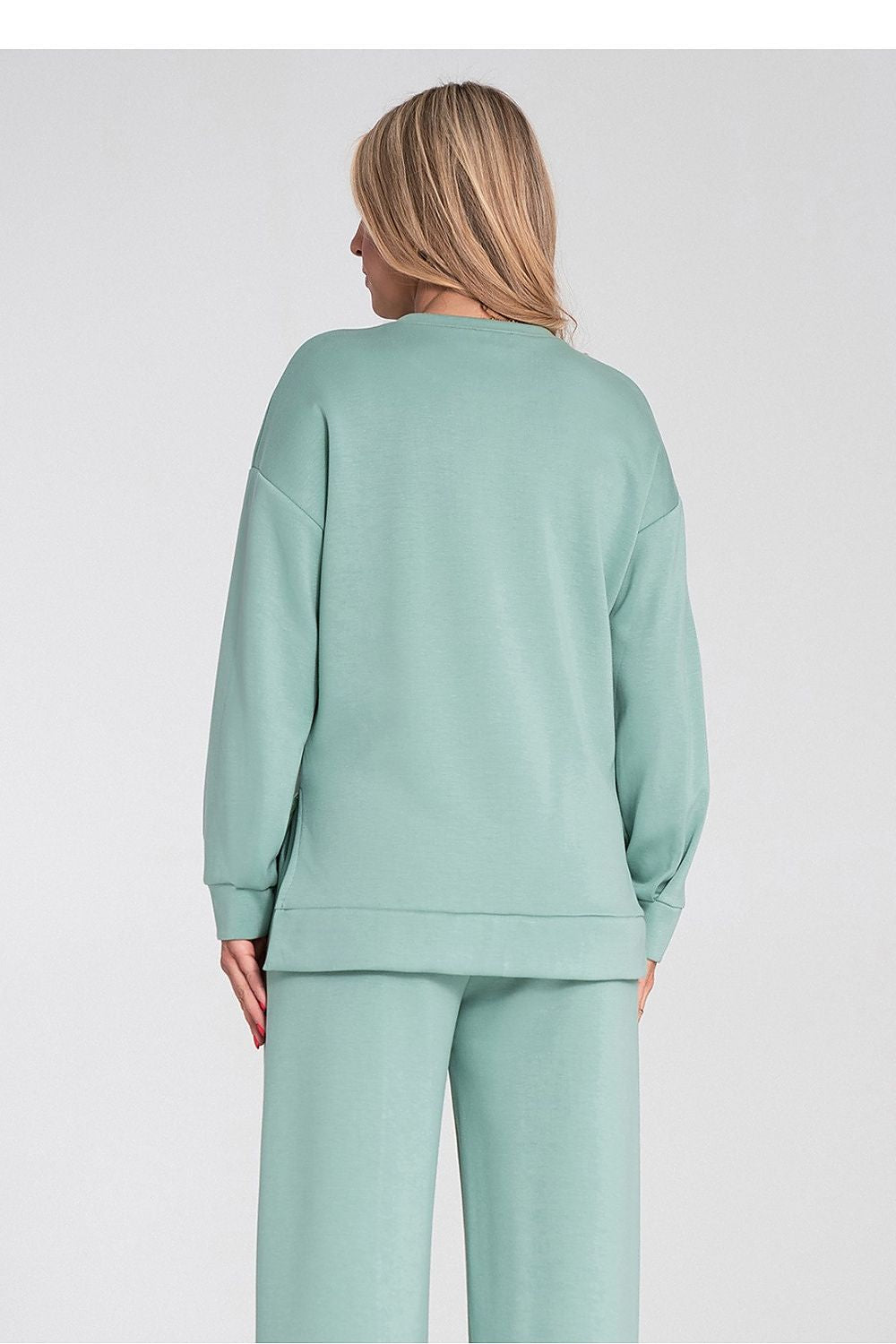 Anibe Lifestyle - Sweatshirt med rund hals och sidoskärningar