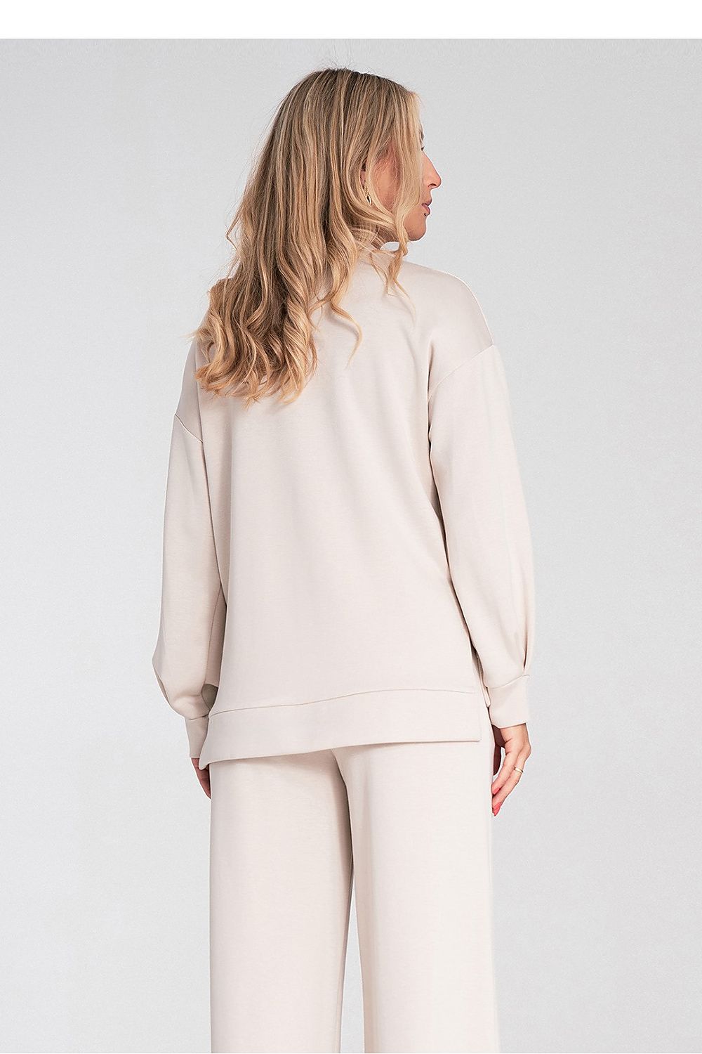 Anibe Lifestyle - Sweatshirt med rund hals och sidoskärningar