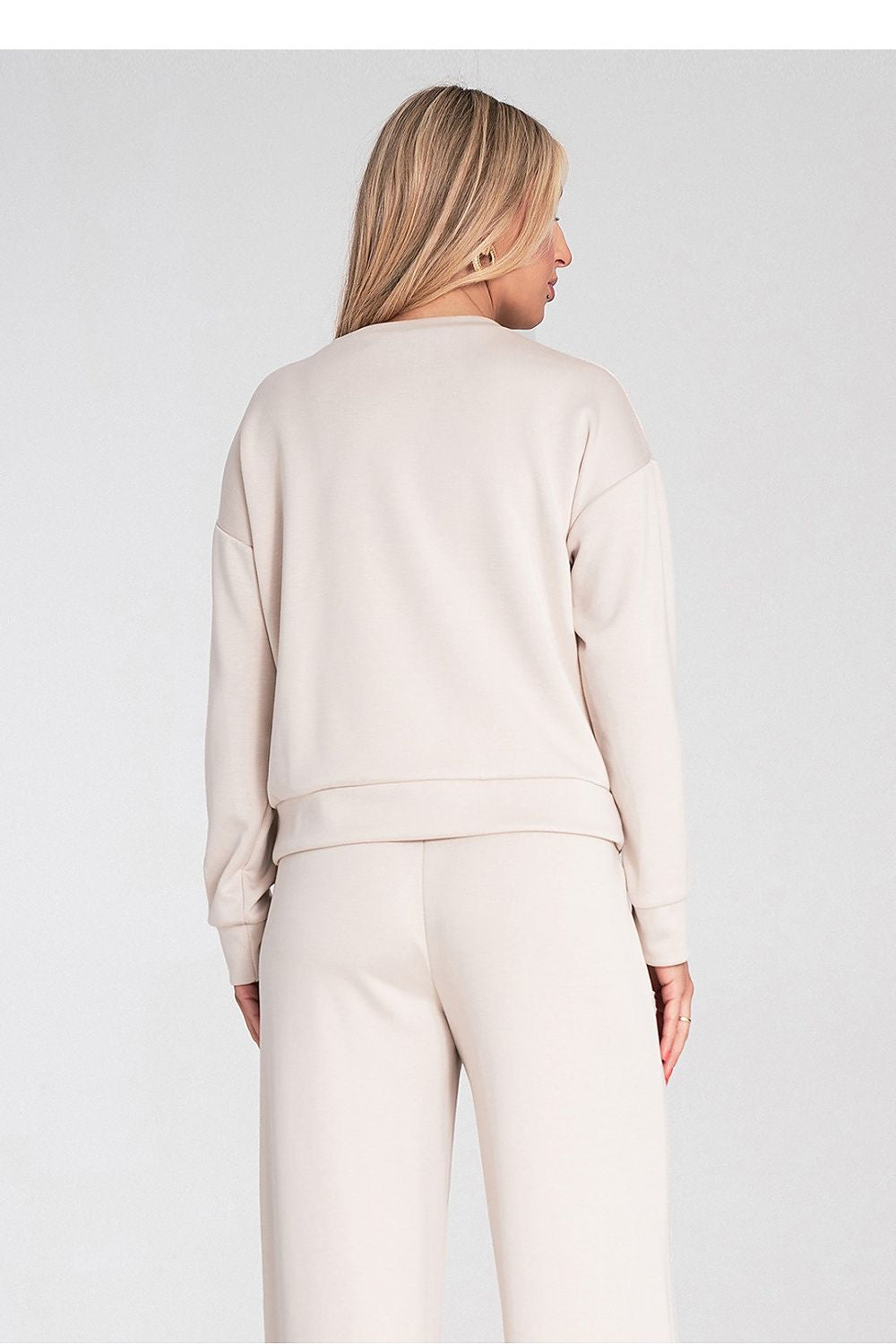 Anibe Lifestyle - Sweatshirt med rund hals och bröstficka
