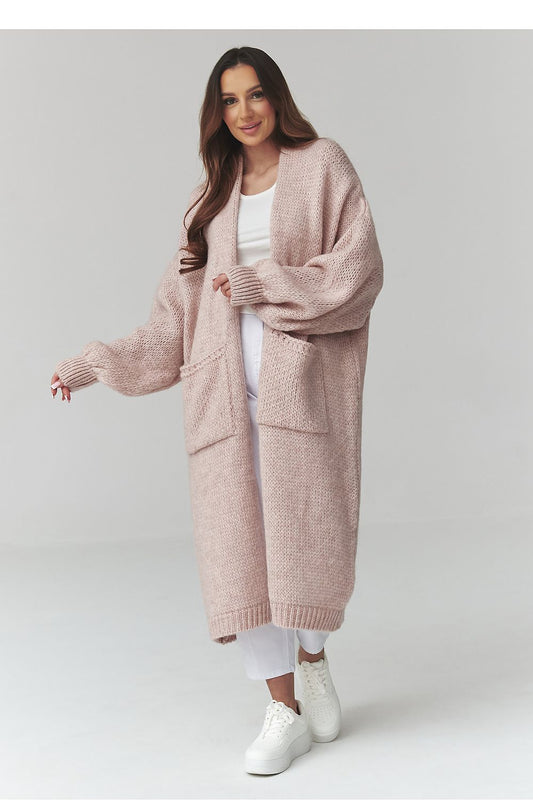 Anibe Lifestyle - Lång oversize kofta med fickor
