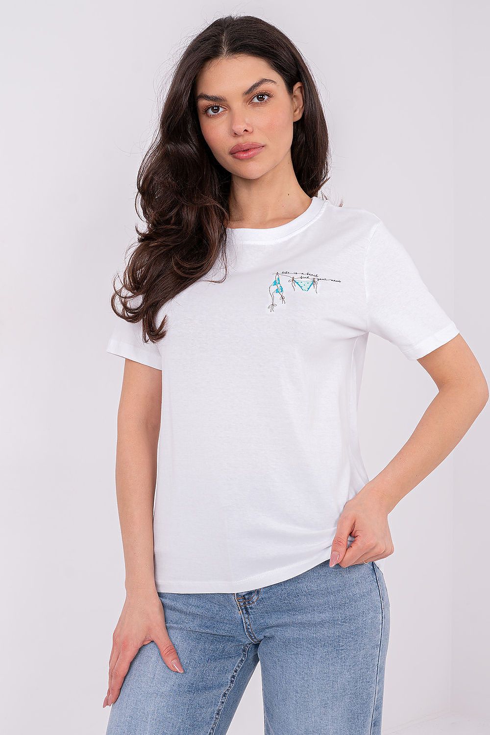 Anibe Lifestyle - T-shirt i bomull med broderi