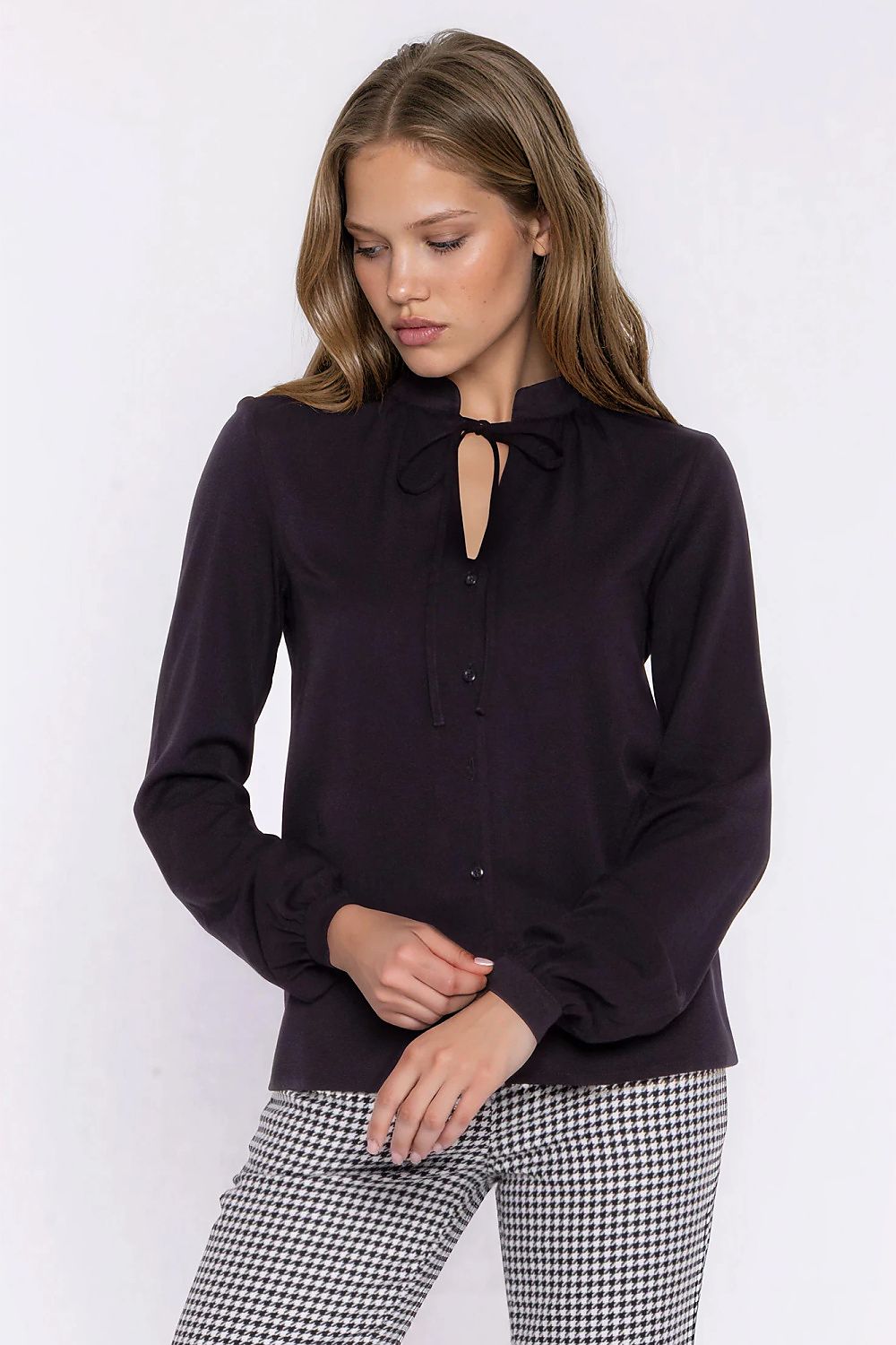 Anibe Lifestyle - Skjortblus med knytband