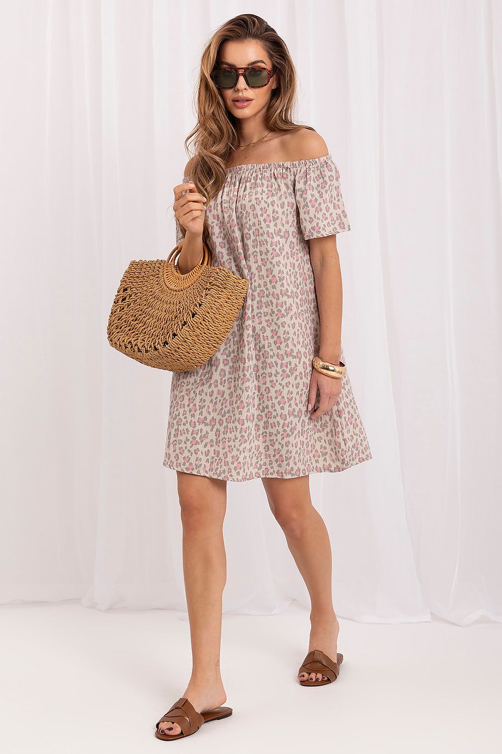 Anibe Lifestyle - Klänning med mönster och off-shoulder