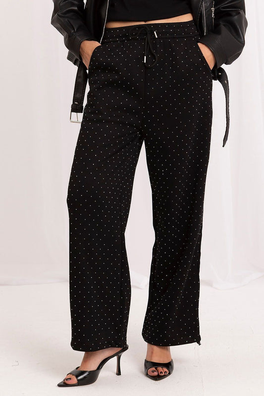 Anibe Lifestyle - Mjukisbyxor med strass och high-waist