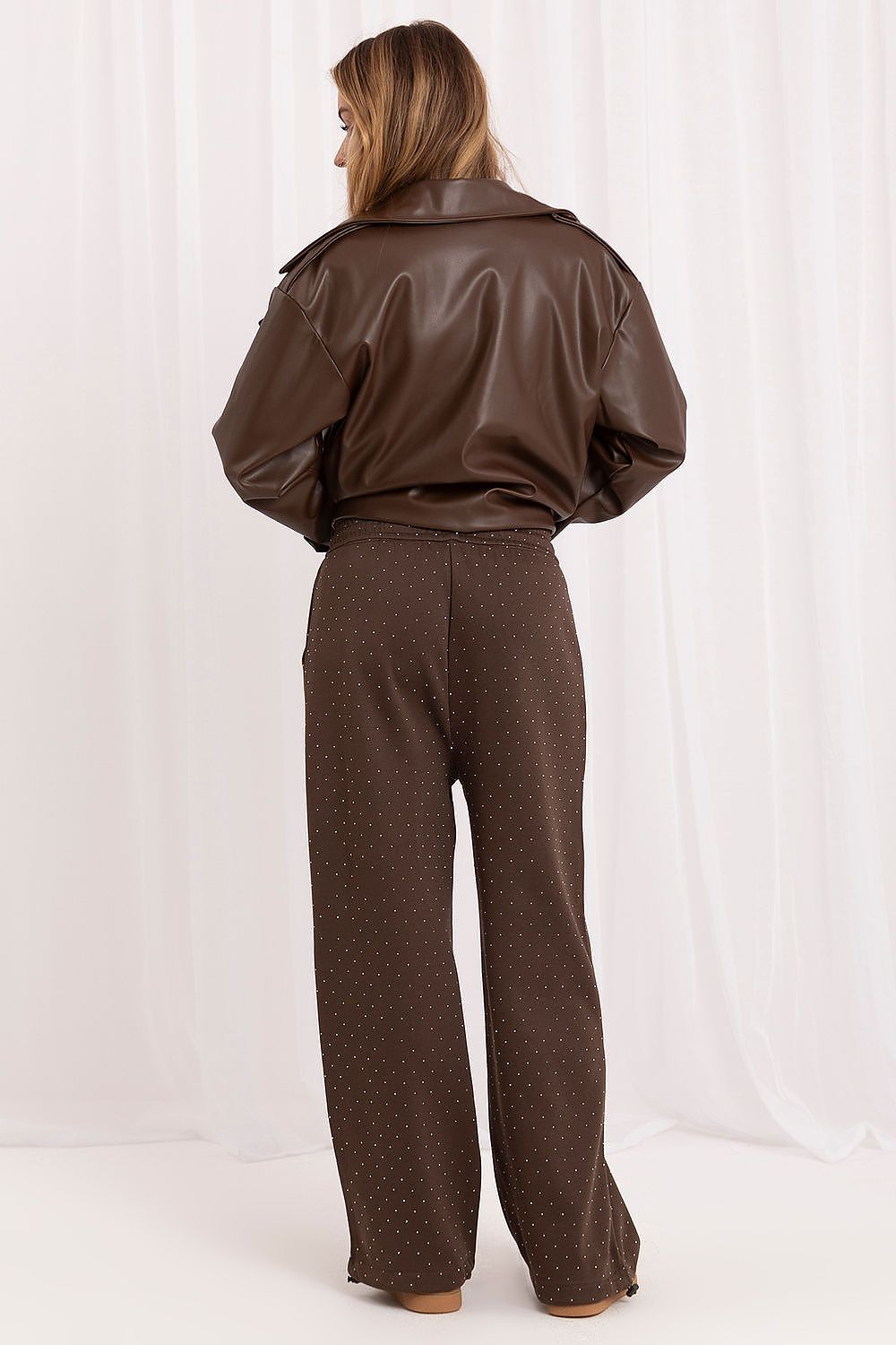 Anibe Lifestyle - Mjukisbyxor med strass och high-waist