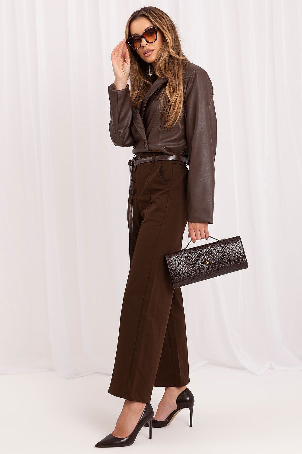 Anibe Lifestyle - Ankellånga vida byxor med high-waist
