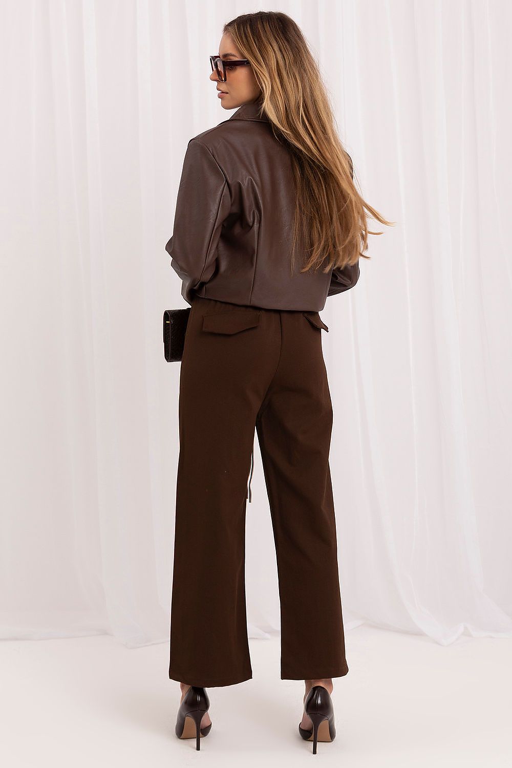 Anibe Lifestyle - Ankellånga vida byxor med high-waist