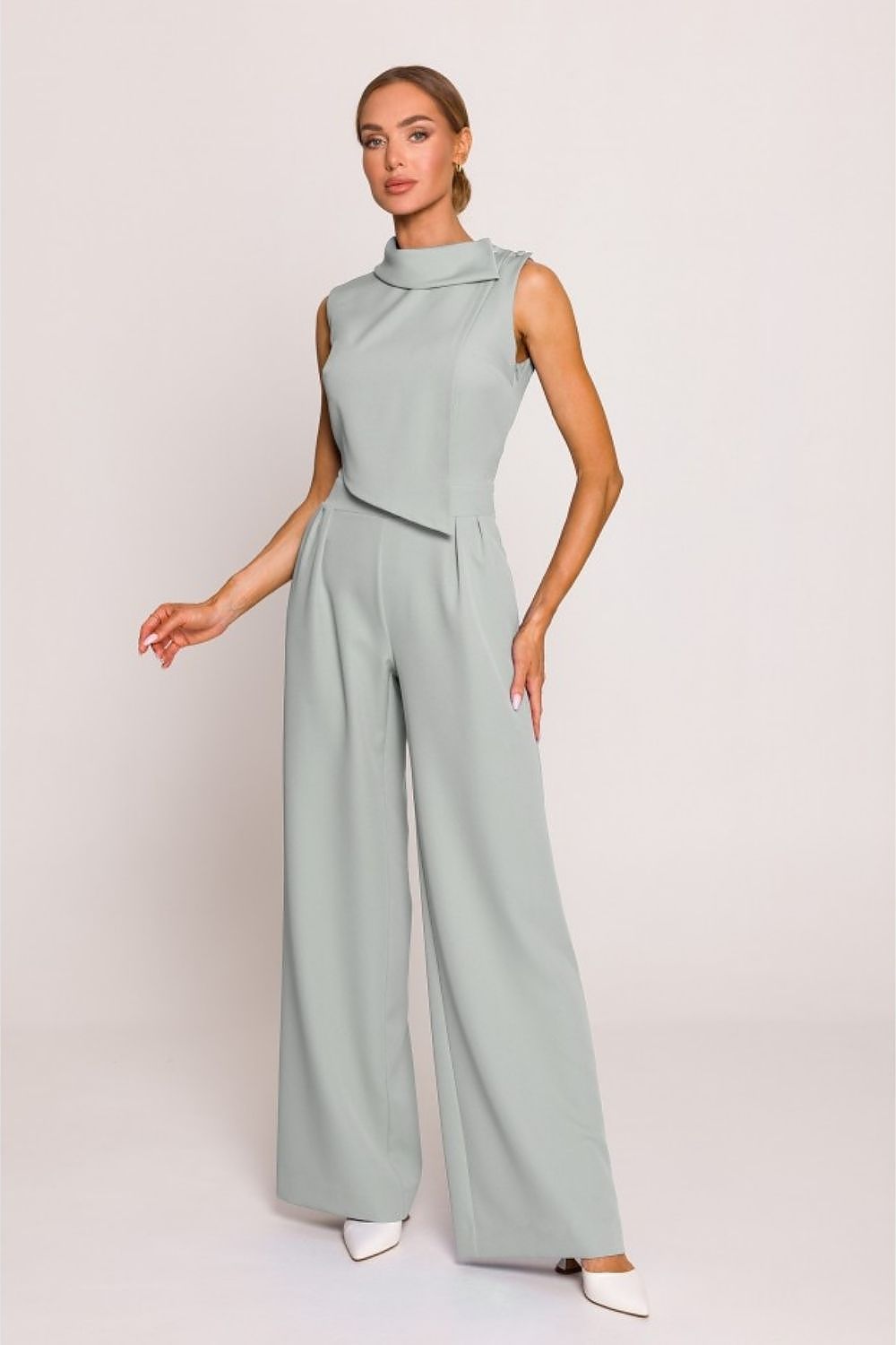  Anibe Lifestyle - Byxdress med vida ben och uppvikt krage