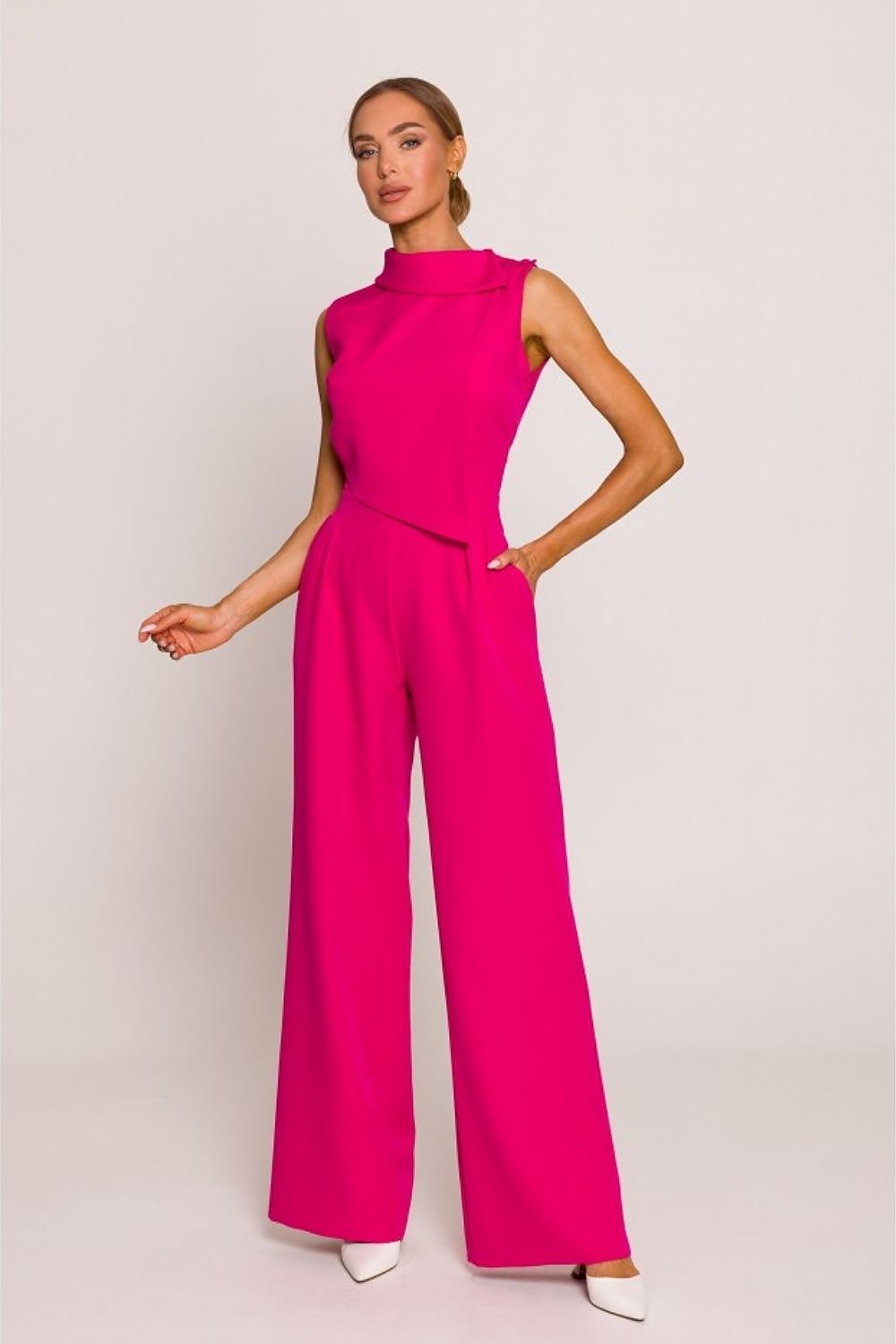 Anibe Lifestyle - Byxdress med vida ben och uppvikt krage