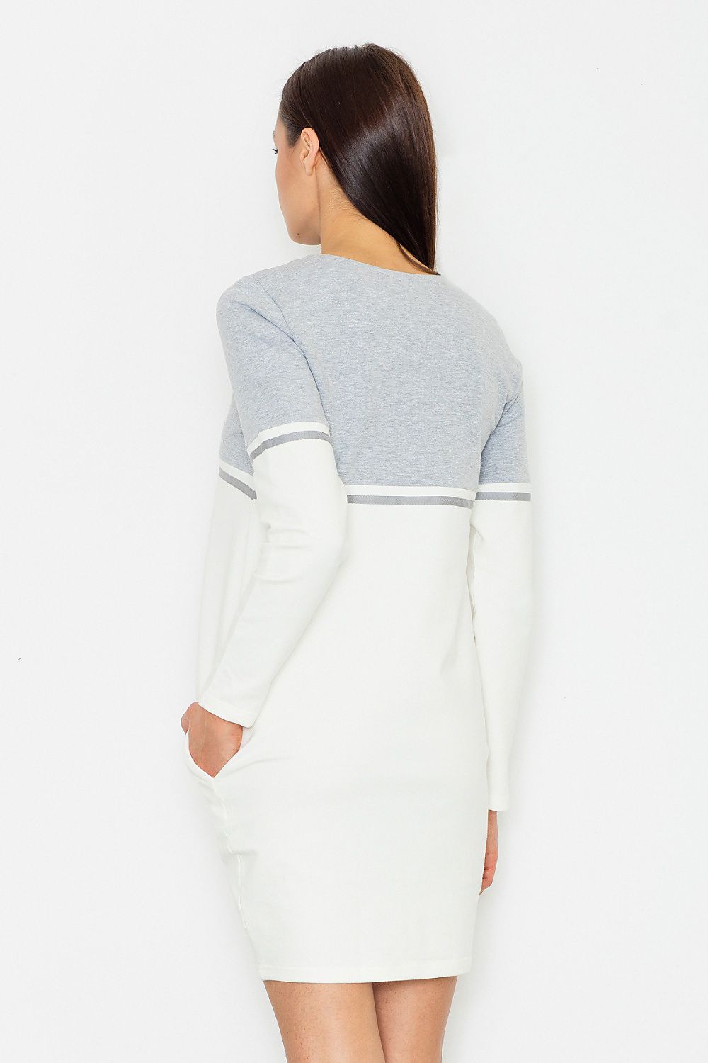 Anibe Lifestyle - Vardagsklänning med mönstrad överdel och fickor