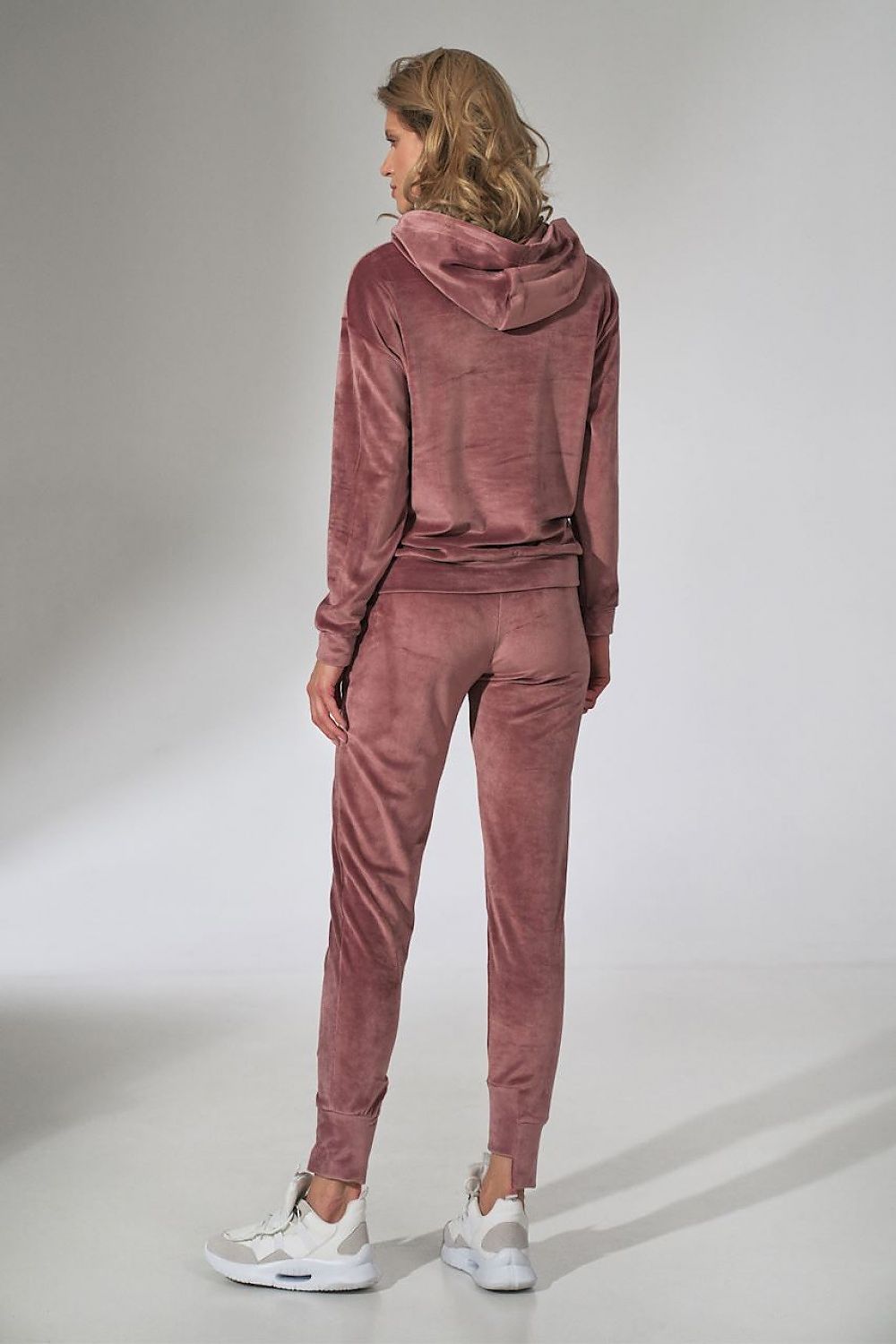 Anibe Lifestyle - Mjukisbyxor i velour med fickor och asymmetrisk mudd