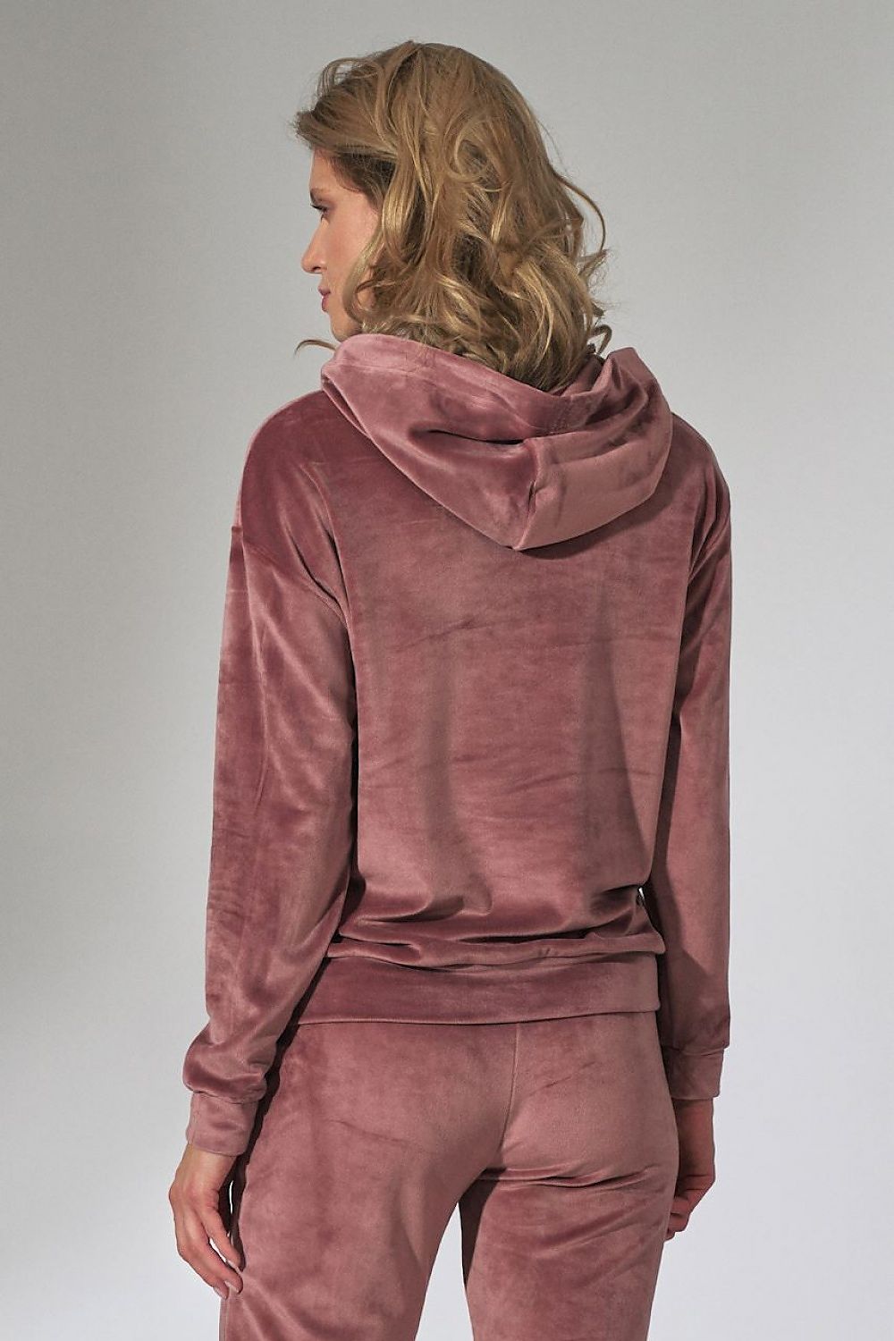 Anibe Lifestyle - Velour-hoodie med luva och mudd