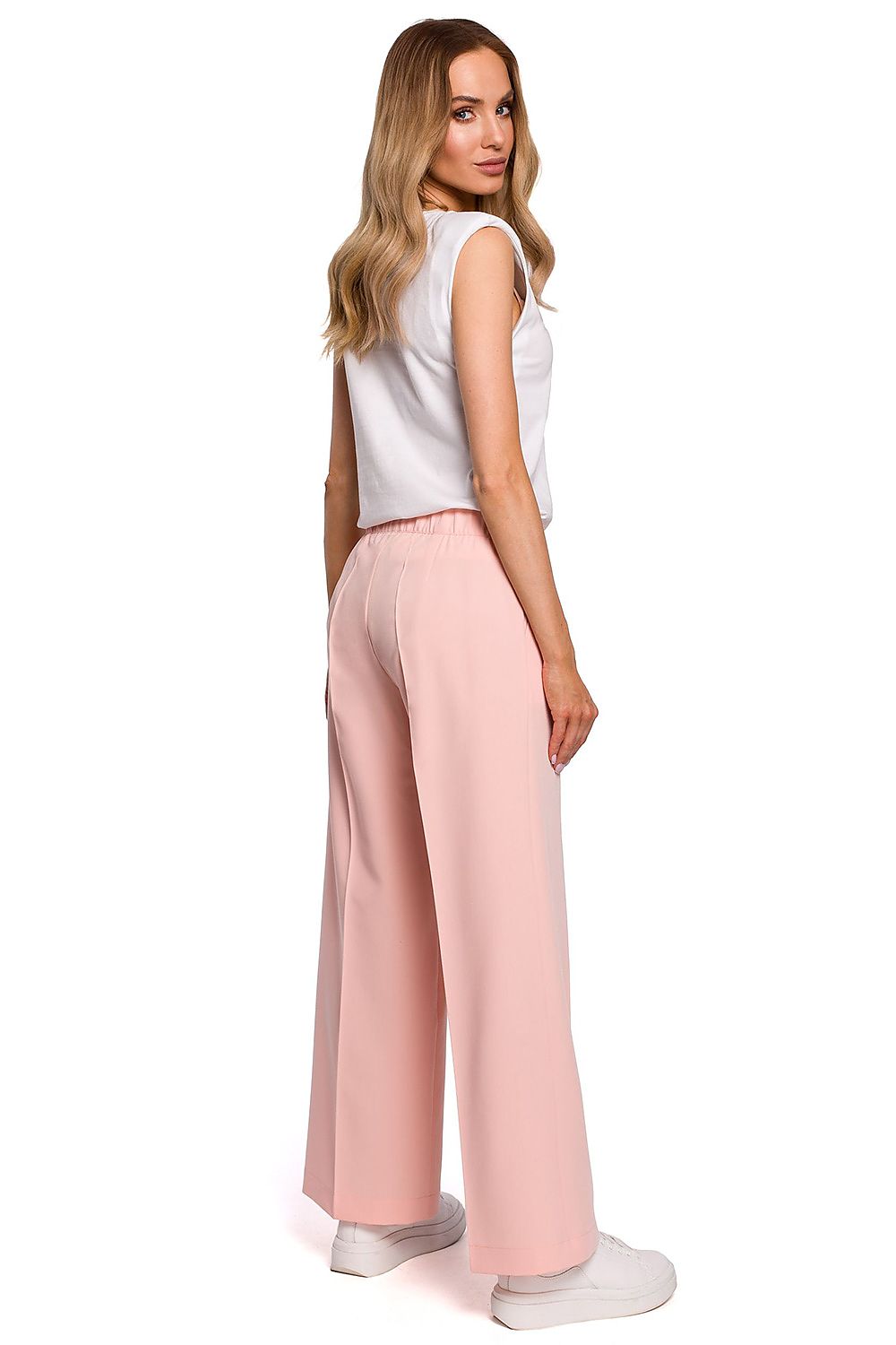 Anibe Lifestyle - Byxor i viskos med vida ben och plisseringar