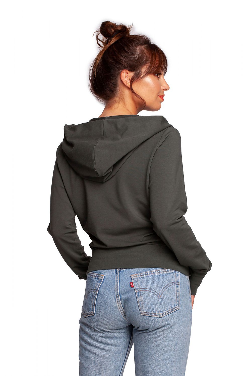 Anibe Lifestyle - Sweatshirt med omlottsnitt och luva