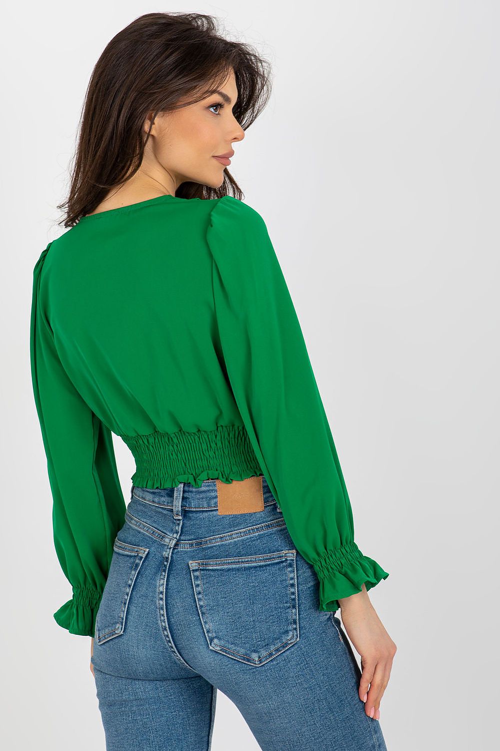 Anibe Lifestyle - Blus med omlott och V-ringning