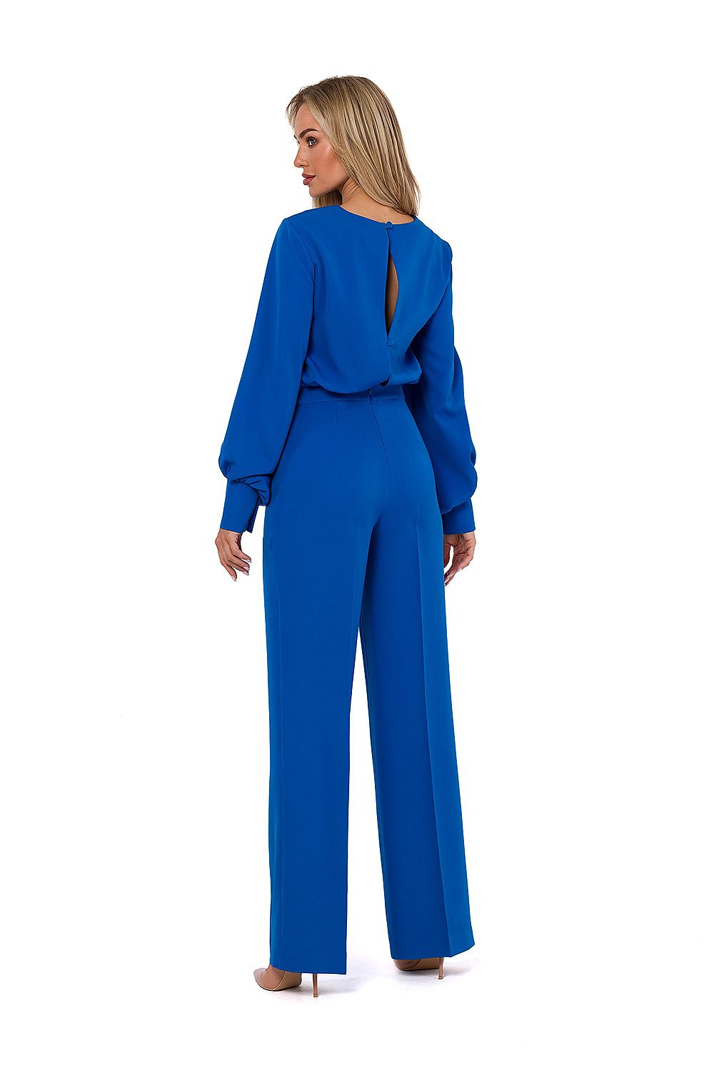 Anibe Lifestyle - Byxdress med långa puffärmar och utsvängda byxben