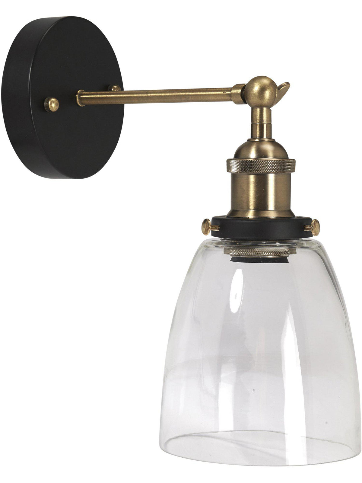 Anibe Lifestyle - Kappa Vägglampa Svart/Mässing Klar IP23 14cm