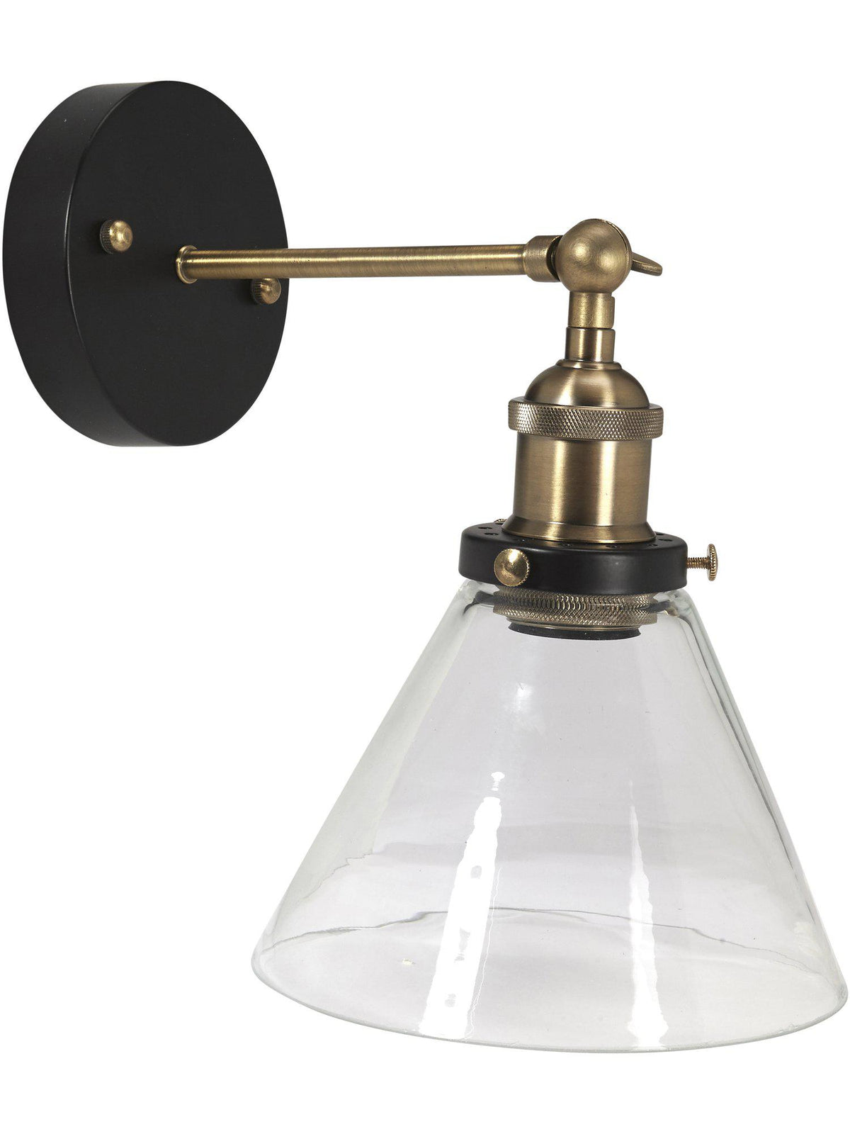 Anibe Lifestyle - Lambda Vägglampa Svart/Mässing Klar IP23 18cm